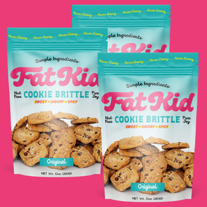 Original Fat Kid Cookie Brittle comes in handy sets of three, with each bag weighing 10 oz. 